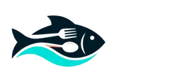 SEAFOOD RECIPES logo – premium seafood recipe website with a minimalist fish icon and modern typography.