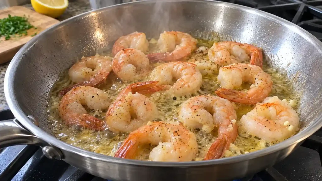 searing shrimp for easy shrimp scampi recipe without wine